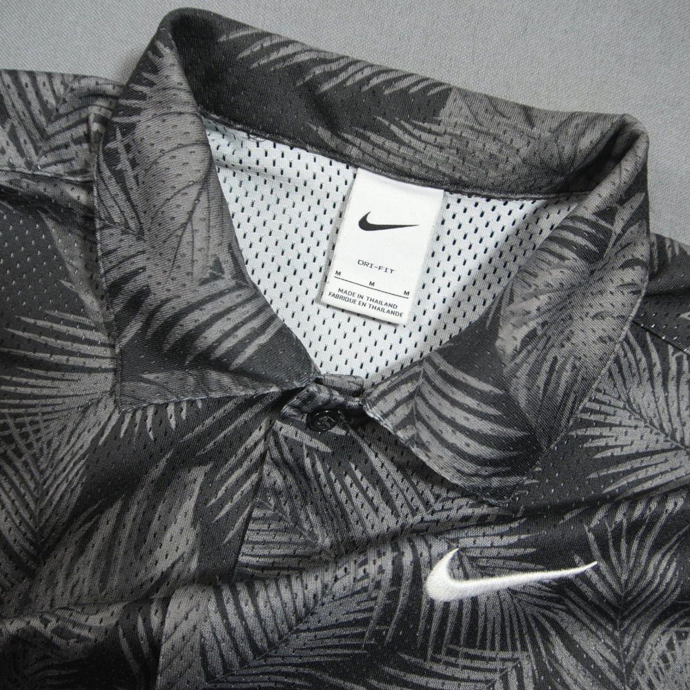 Nike Dri-FIT Golf Active Tropical Palm Print Mesh Men Short Sleeve M Performance